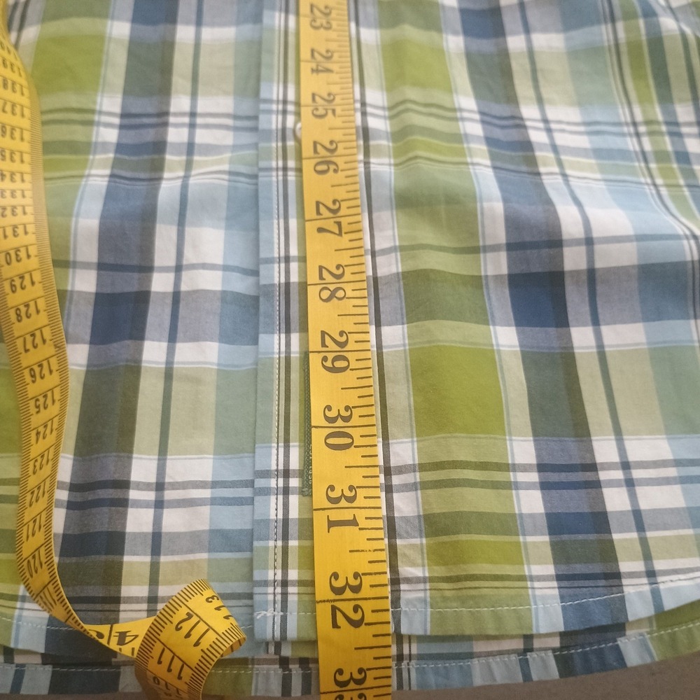 Orvis Heritage Wash Green Blue Plaid Button Down Shirt Mens Large L 2GMX - Picture 9 of 11